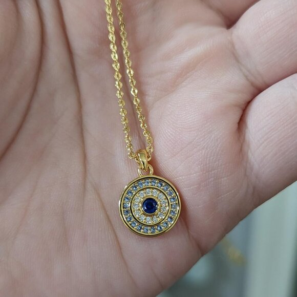 Neiman Marcus 14k Gold Plated Evil Eye - Picture 1 of 6